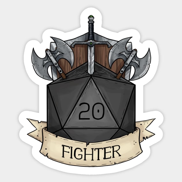 D20 - Fighter Sticker by Sheppard56